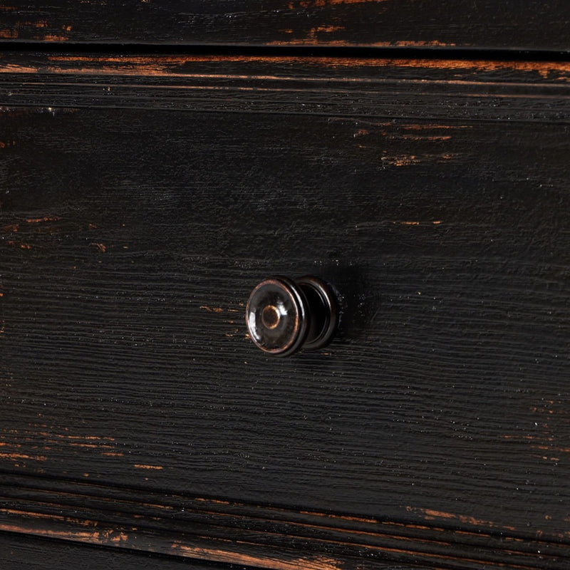 The "You Will Need a Lot Of Hinges" Cabinet Distressed Burnt Black Veneer Solid Pine Pulls