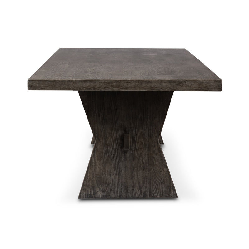 Four Hands Tia Dining Table Black Burnt Oak Side View