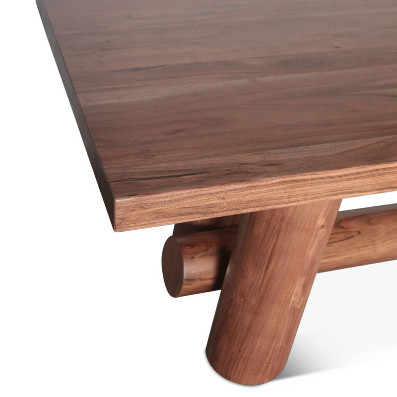 HTD Timbers Barrel 94" Dining Table corner of table 
