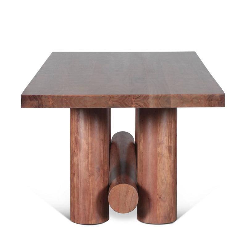 HTD Timbers Barrel 94" Dining Table side view 