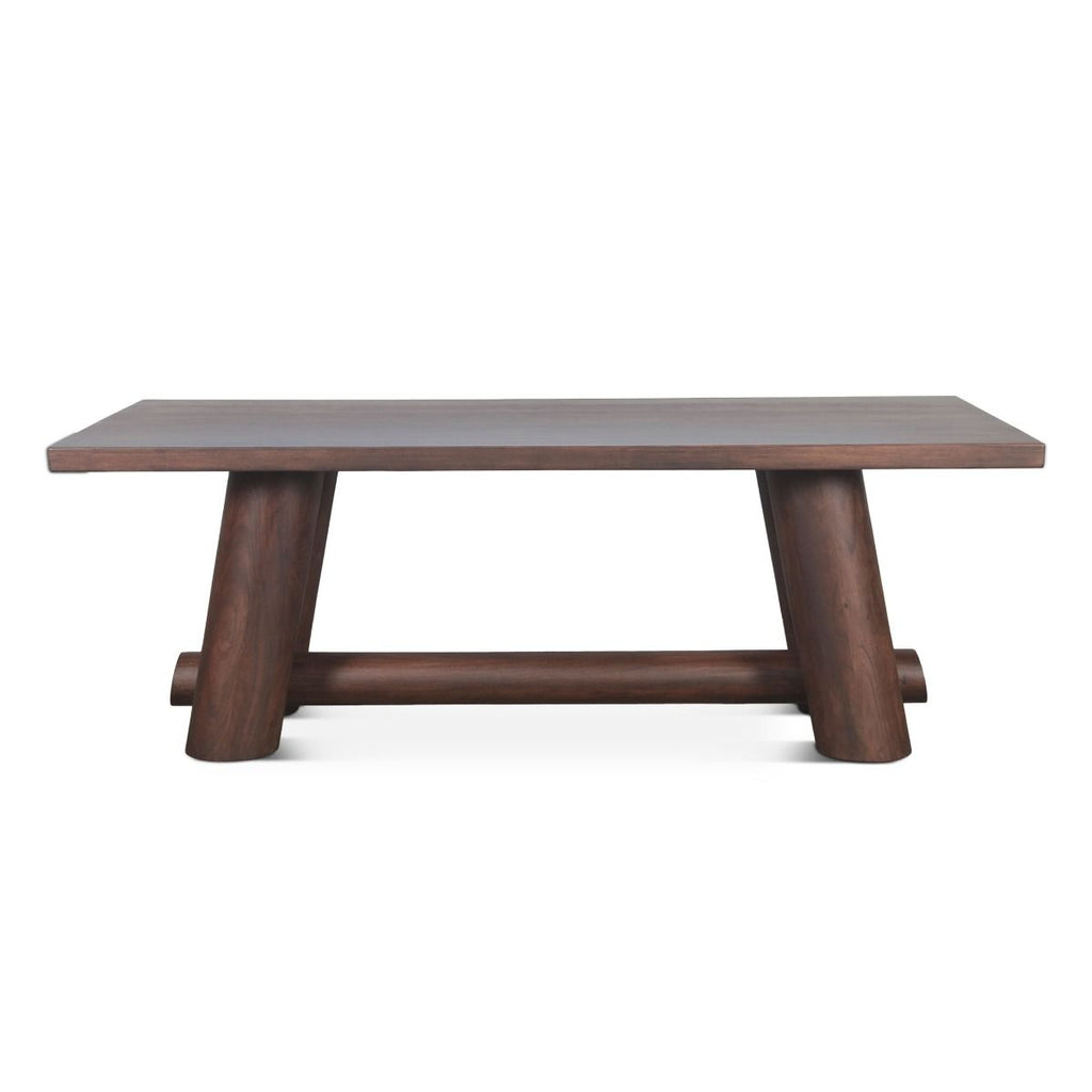 Home Trends and Design Timbers Barrel 94" Dining Table  FRONT VIEW 