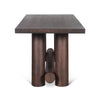 Home Trends and Design Timbers 80" Barrel Gathering Table side view 