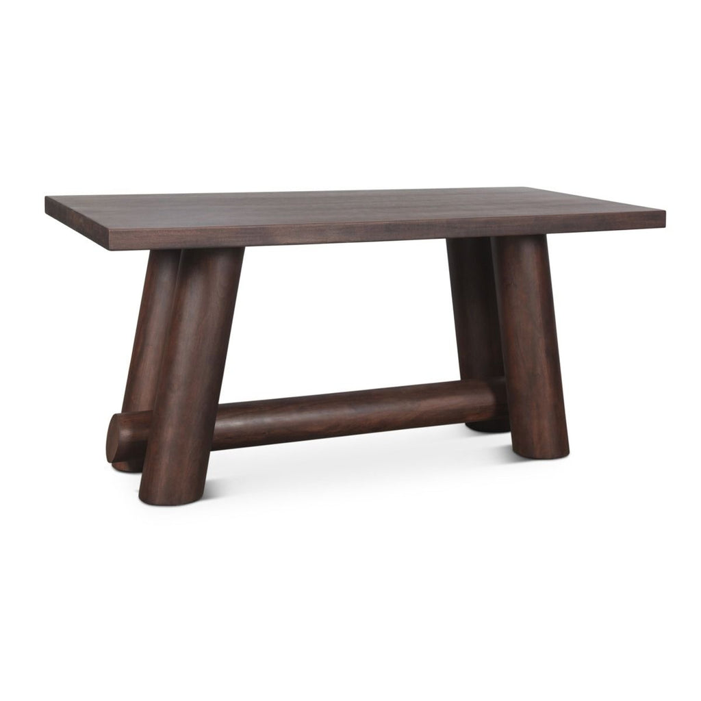 Home Trends and Design Timbers 80" Barrel Gathering Table angled view 