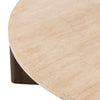 Toli Coffee Table Travertine Rounded Edge Detail Four Hands
