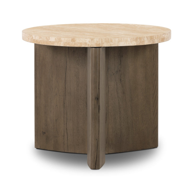 Toli End Table Rustic Grey Veneer Side View 228128-007
