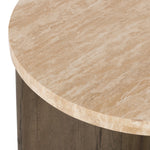 Toli End Table Solid Travertine Tabletop 228128-007
