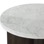 Toli End Table Italian White Marble Rounded Tabletop 228128-010
