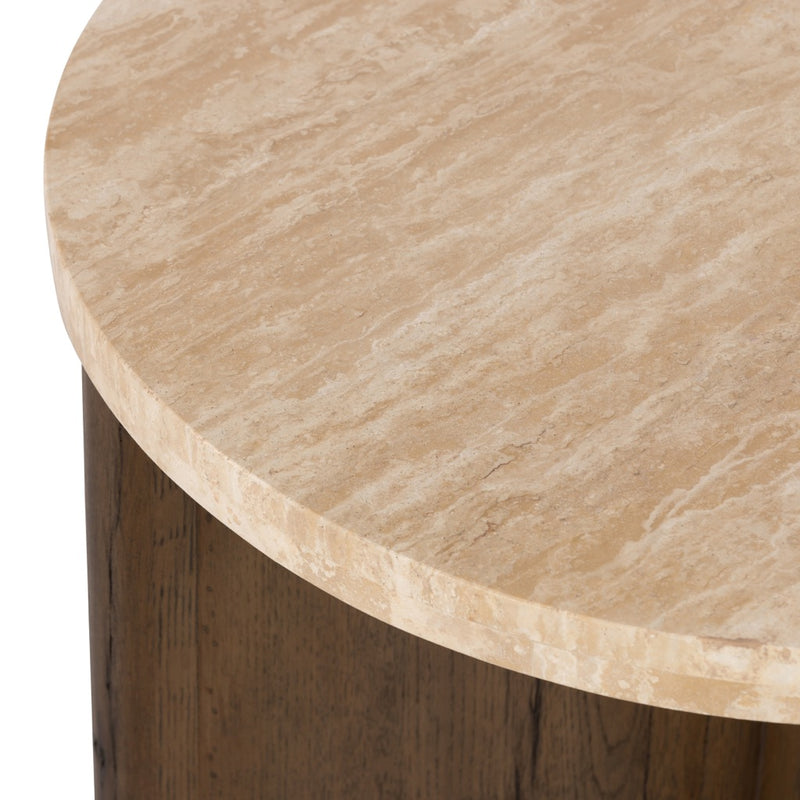 Toli End Table Rustic Fawn Veneer Top View Four Hands