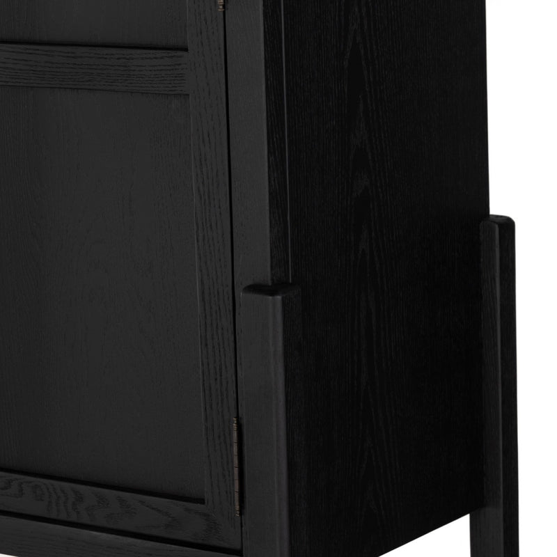 Tolle Bar Cabinet Drifted Matte Black Side Detail 234848-001