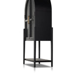 Tolle Bar Cabinet Drifted Matte Black Low Base Angled Four Hands