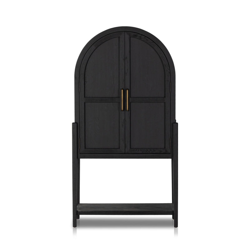 Tolle Bar Cabinet Drifted Matte Black Front View 234848-001
