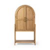 Four Hands Tolle Bar Cabinet Drifted Oak Solid Front Facing View