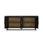 Tolle Sideboard Drifted Matte Black Front View Cabinets Open Four Hands