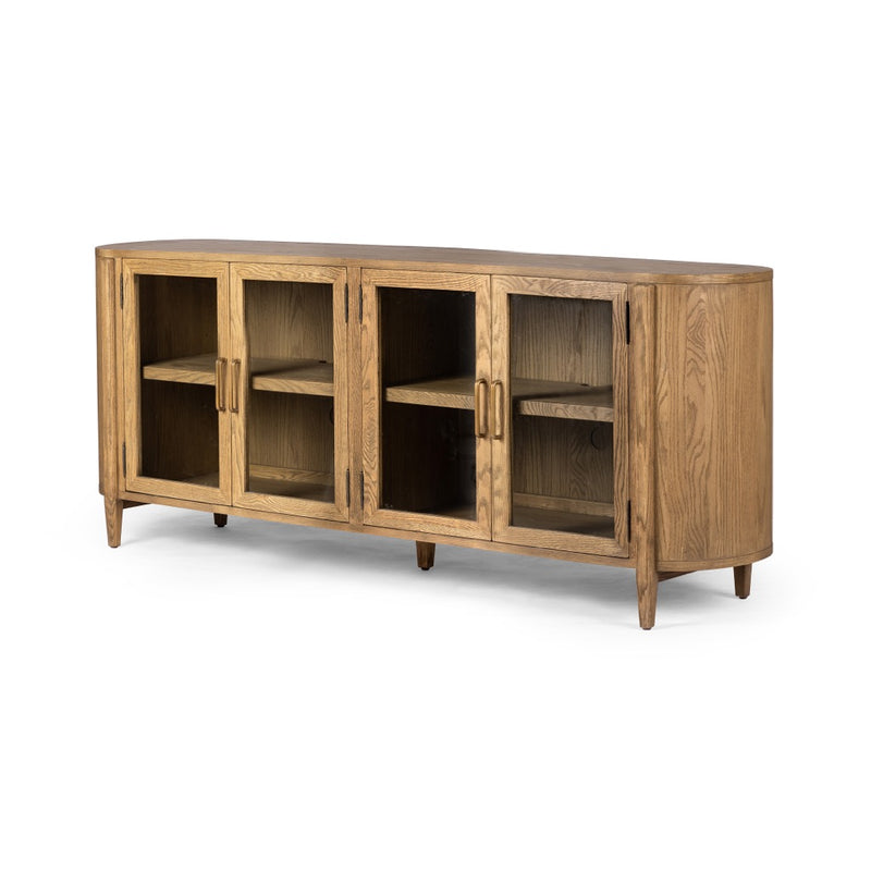 Tolle Sideboard Drifted Oak Solid Angled View Four Hands