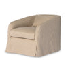 Topanga Slipcover Swivel Chair Flanders Flax Angled View 238314-001
