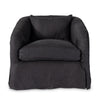 Four Hands Topanga Slipcover Swivel Chair Flanders Navy Front Facing View