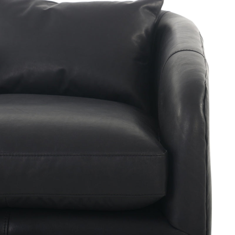 Topanga Swivel Chair Heirloom Black Top Grain Leather Detail 106008-020