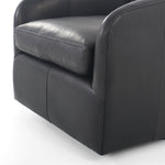 Four Hands Topanga Swivel Chair Heirloom Black Top Grain Leather Seating