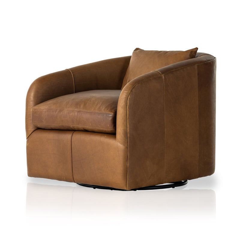 Topanga Swivel Chair Heirloom Sienna Angled View 106008-018