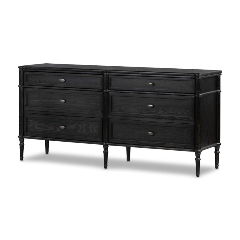 distressed dresser black Dark Brindle Cowhide Chest of Drawers Standing on small turned legs Distressed Black Dresser before +