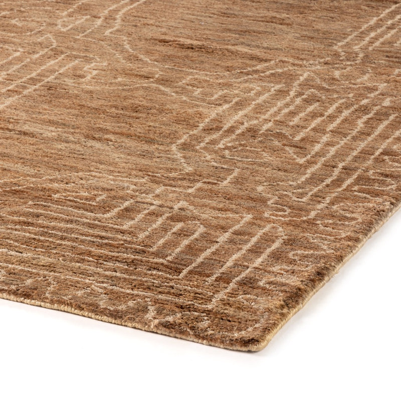Tozi Hand Knotted Jute 5' x 8' Rug Corner Detail 235218-001