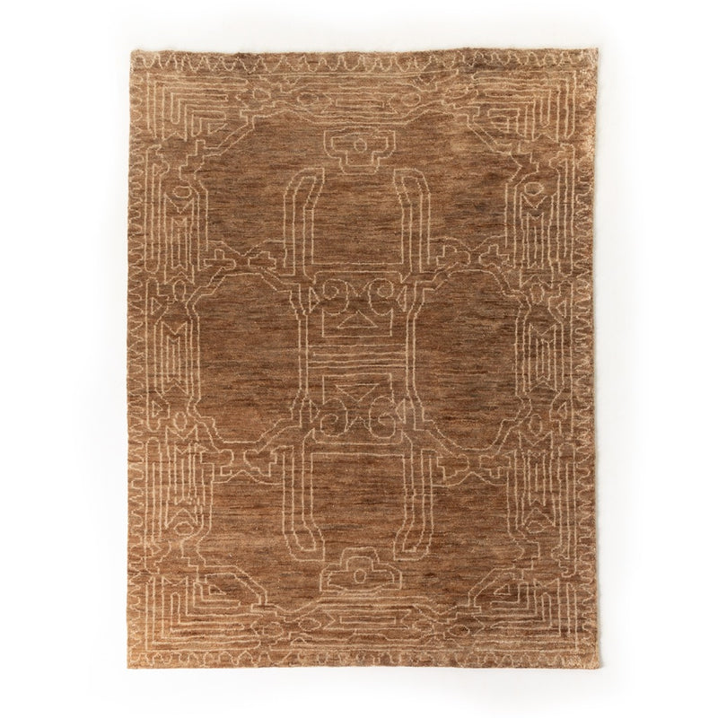 Tozi Hand Knotted Jute 5' x 8' Rug Top View Four Hands