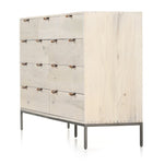 Trey 9 Drawer Dresser Dove Poplar Angled View 230300-003