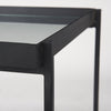 Mercana Trey Accent Table legs and glass table top view 