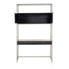 Trey Modular Wall Desk Black Wash Poplar Front Facing View Open Cabinets 223961-002