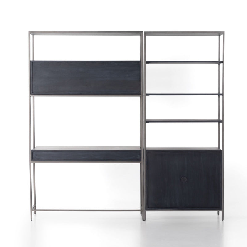 Trey Modular Wall Desk With 1 Bookcase 228709-002 back view