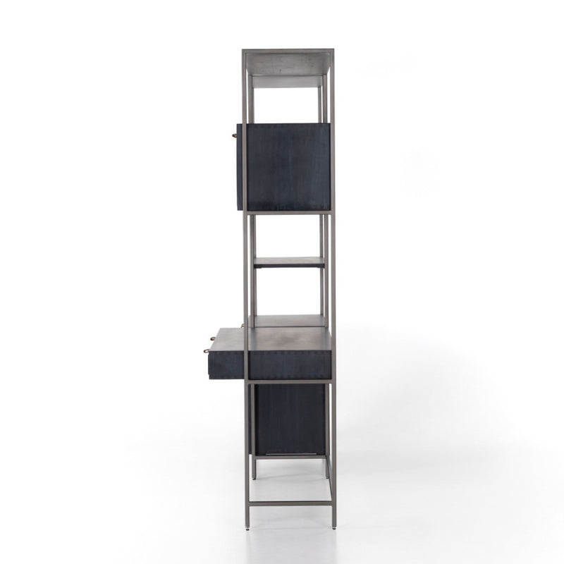 Four Hands Trey Modular Wall Desk With 1 Bookcase side view