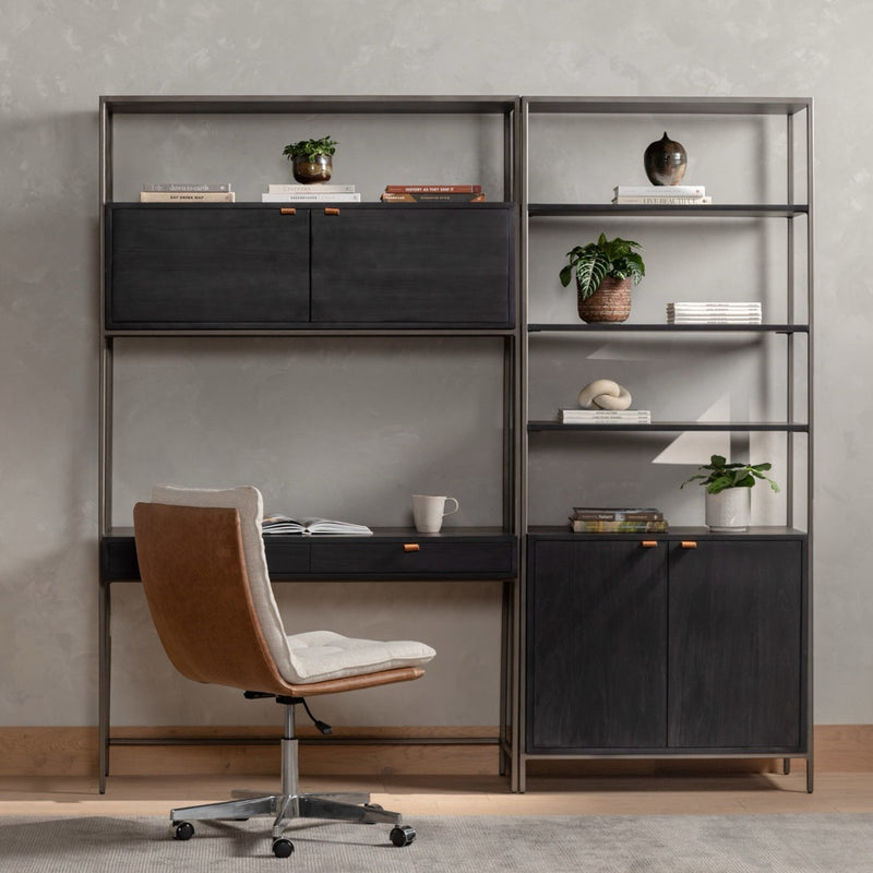 Trey Modular Wall Desk With 1 Bookcase 228709-002 staged view