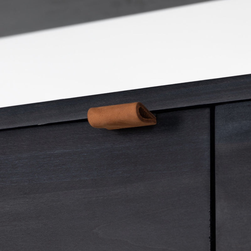 Trey Modular Wall Desk With 1 Bookcase 228709-002 leather pull tab