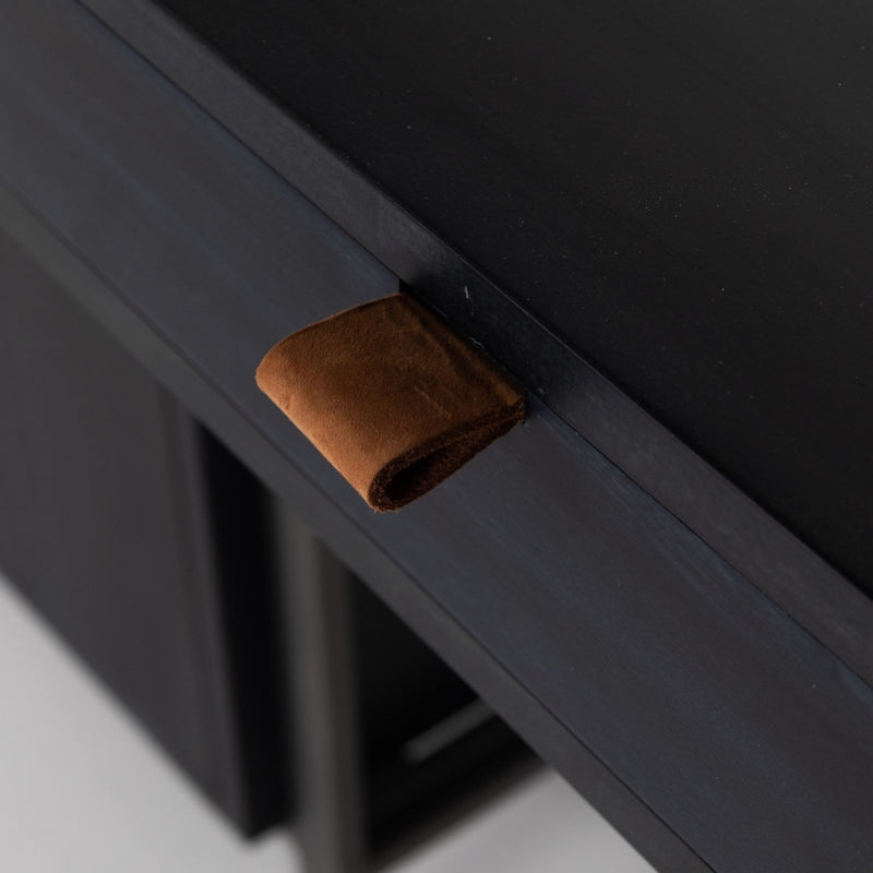 Four Hands Trey Modular Wall Desk With 1 Bookcase pencil drawer leather pull