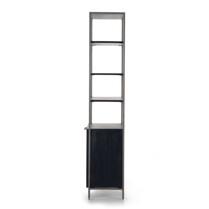 Trey Modular Wide Bookcase Black Wash Poplar Side View 223961-002