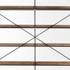 Mercana Trey Shelving Unit shelves and metal crossbar view 