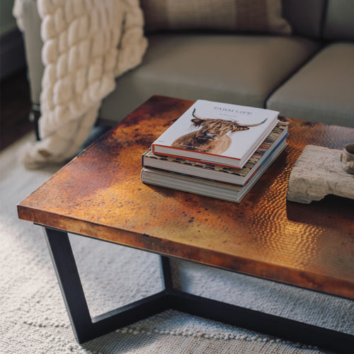 Trico Copper Coffee Table - Rectangle with Natural Copper Patina