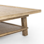 Trinity Coffee Table 241021-001 table corner and lower shelf view 