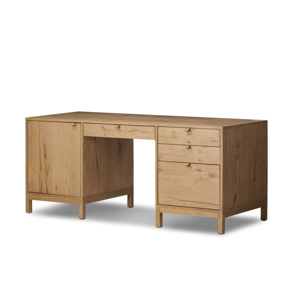 Four Hands Tula Executive Desk angled view 