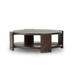 Two Tier Coffee Table Matte Brown Neem Side View