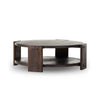 Two Tier Coffee Table Matte Brown Neem Angled View