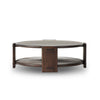 Two Tier Coffee Table Matte Brown Neem Rounded Edge
