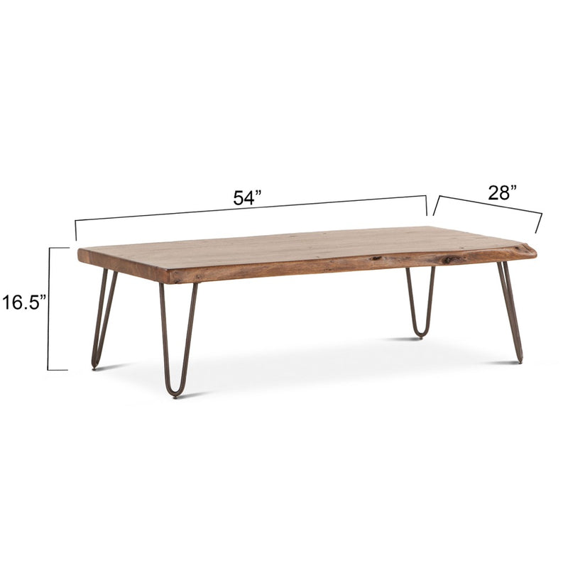 Vail Live Edge Coffee Table With Dimensions Four Hands