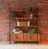 Verbania 75" Acacia Wood Bookshelf FVE-BS75PB staged view 
