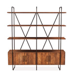 HTD Verbania 75" Acacia Wood Bookshelf front view 