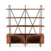Verbania 75" Acacia Wood Bookshelf FVE-BS75PB front open door view 