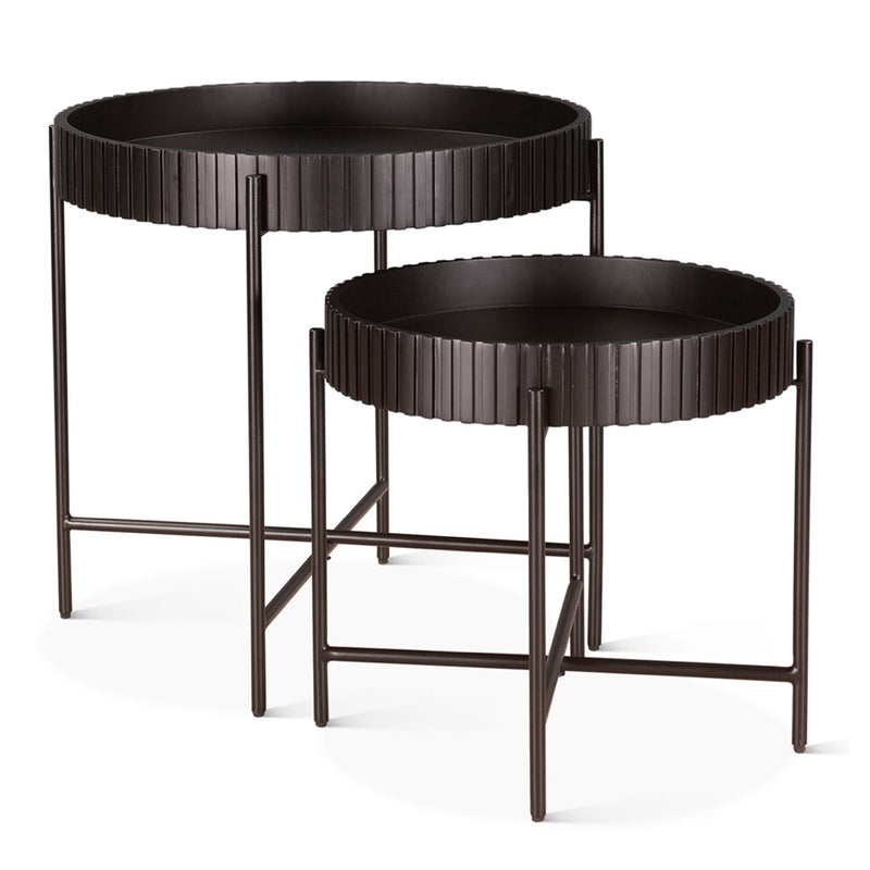 HTD Verbania Nesting Tray Tables front view 