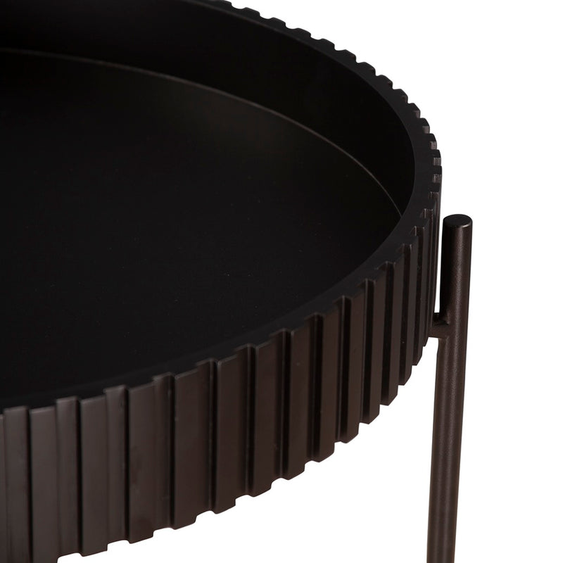 HTD Verbania Nesting Tray Tables fluted edge view 