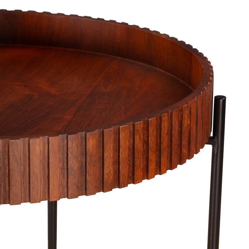 Verbania Nesting Tray Tables FVE-NT29PB fluted wood edge 
