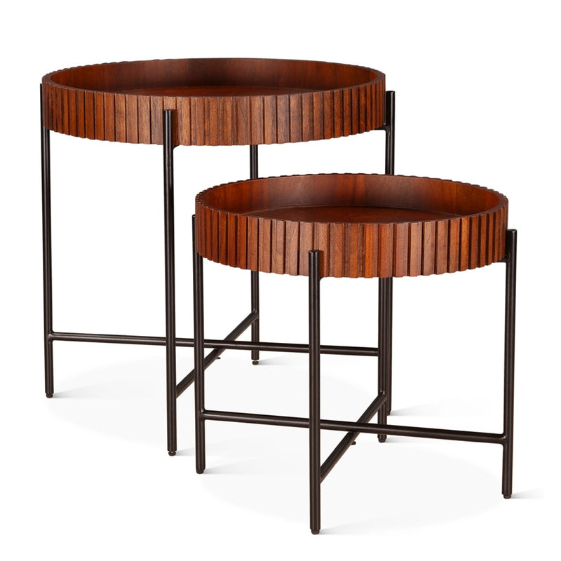 HTD Verbania Nesting Tray Tables angled view 